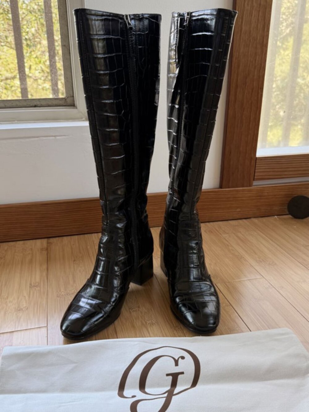 M. GEMI | Croc Embossed Leather Boots